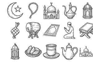 Ramadan Icon Set, an Object Graphic by nikagraphic