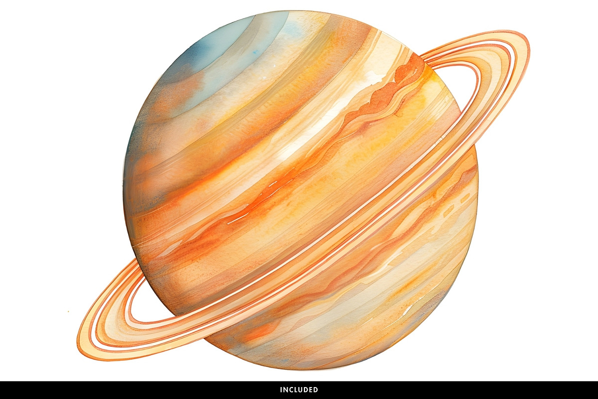 Watercolor Planet Solar System PNG, a Decorative Illustration by illuztrate (Photo 7 of 7)