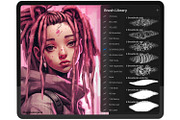 Procreate Hair braids face brushes, a Brush Add-On by AppleinaJuice (Thumbnail 8 of 11)