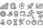 Business Productivity Icon Set, an Illustration by designvectx (Thumbnail 2 of 3)