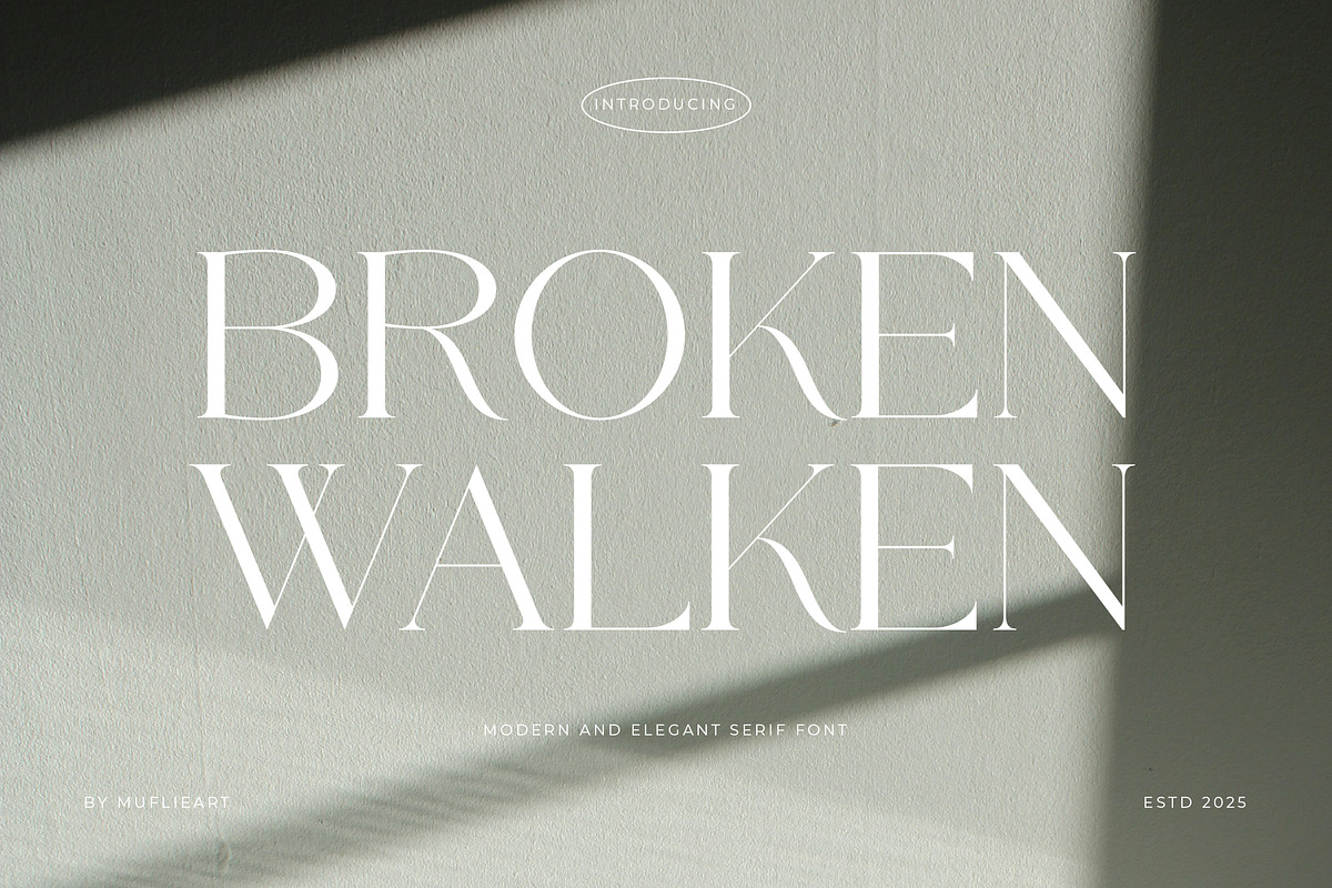 Broken Walken - Modern Font, a Serif Font by Muflieart (Photo 1 of 10)