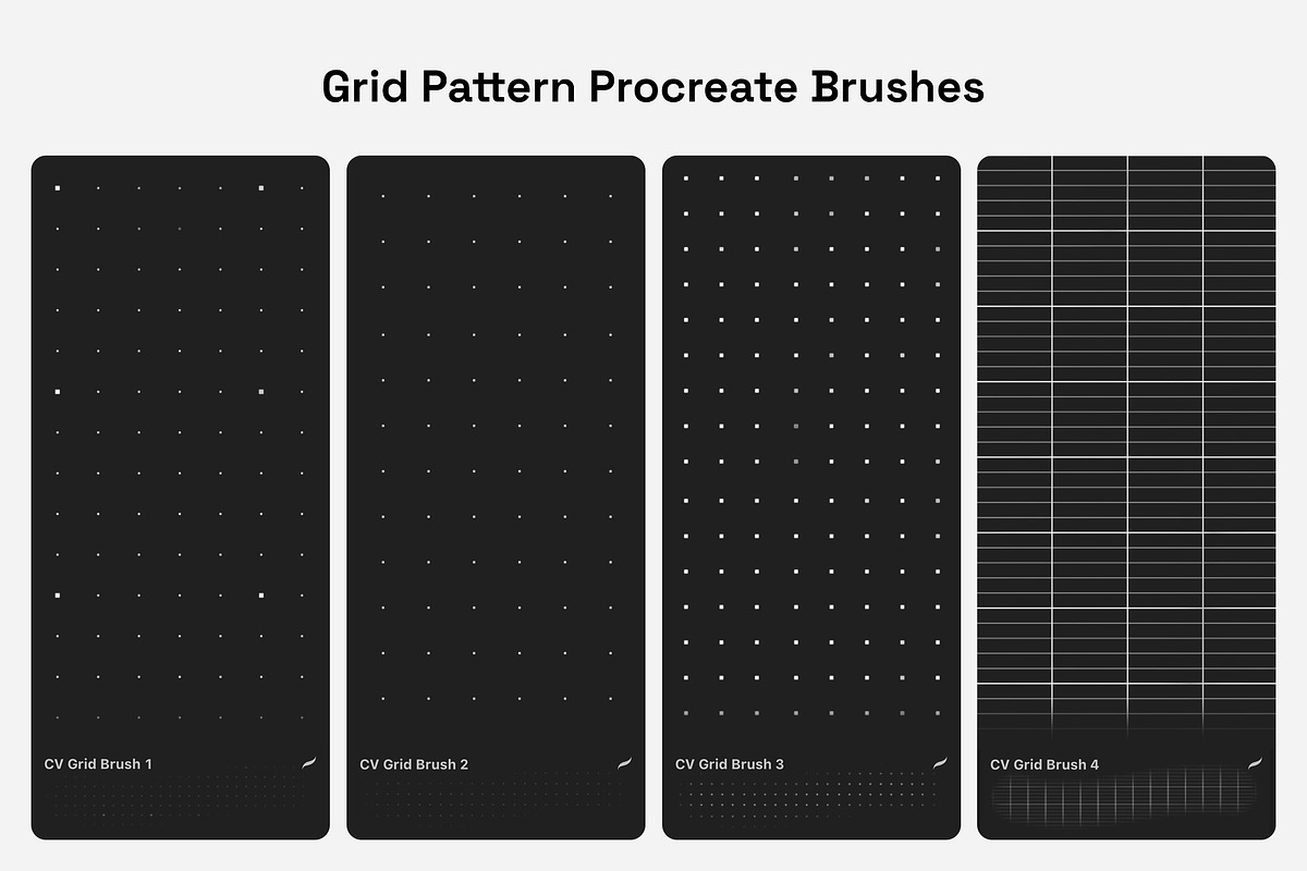 Grid Pattern Procreate Brushes, a Brush Add-On by Creative Veila (Photo 3 of 9)