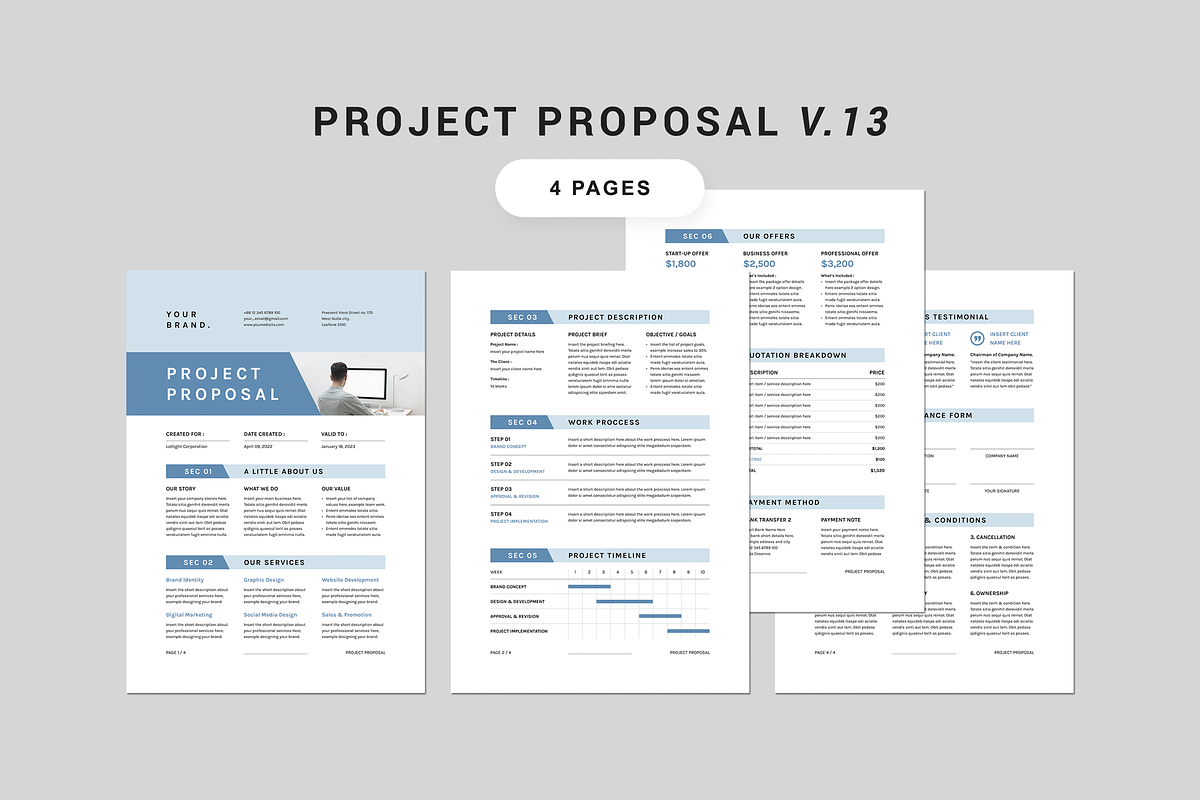 Proposal Bundle | MS Word & Indesign, a Stationery Template by Leaflove (Photo 14 of 16)