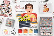 Cinema Movie Vector Clipart Set, a Person Illustration by Universe Mary (Thumbnail 1 of 8)