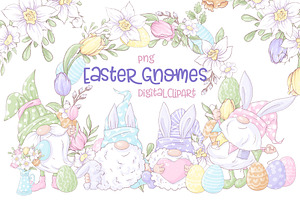 Gnome Easter Digital Clipart.