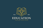 Education Book Diamond Luxury Logo, a Branding & Logo Template by Signatoro (Thumbnail 1 of 3)
