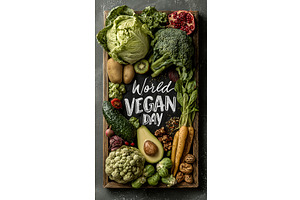 Top view background with World Vegan, a Food Illustration by Lukas Jonaitis SHOP