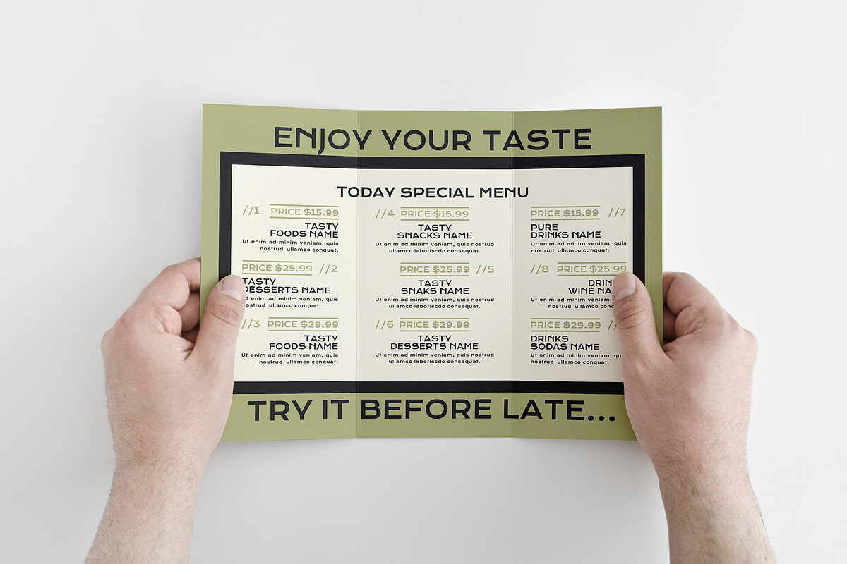 Trifold Menu Template, a Brochure Template by Designsoul14 (Photo 3 of 6)