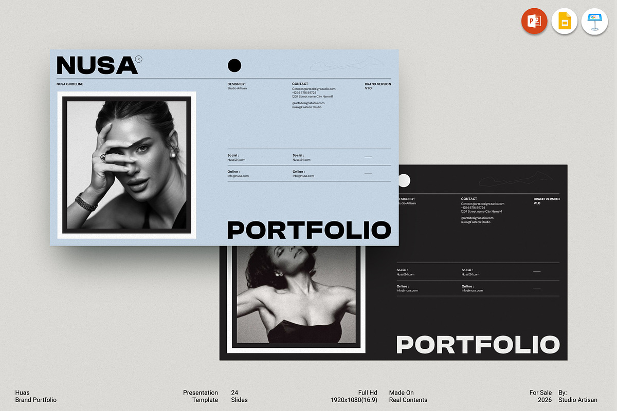 Nusa Brand Portfolio Presentation, a Presentation Template by Studio Artisan (Photo 1 of 14)