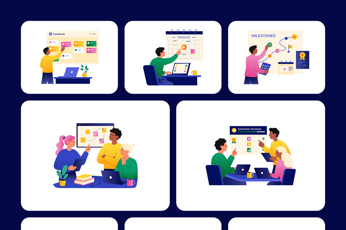 60 Work Flat Illustrations, a Work Illustration by Prosymbols (Photo 8 of 9)