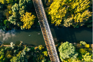 Aerial view of big metal railway, an Architecture Photo by HalfPoint