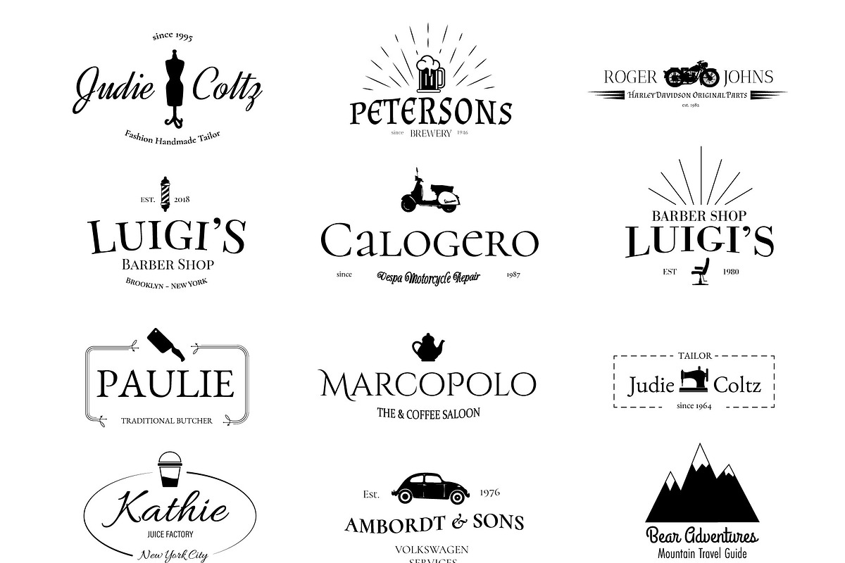 12 Retro logos & badges, a Branding & Logo Template by N A N D U Z D E S I G N (Photo 1 of 13)