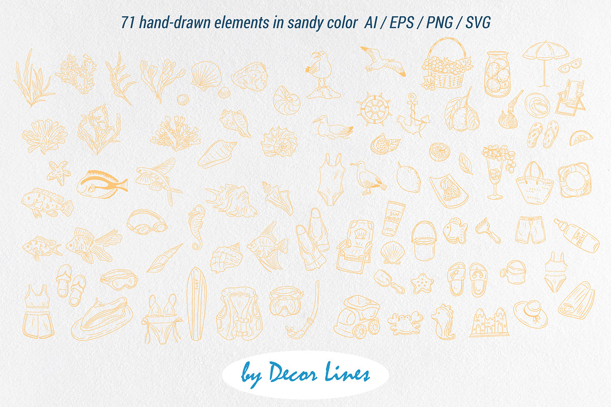 Coastal Vibe Doodles, an Object Illustration by Decor Lines (Photo 7 of 19)