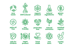 Organic Cosmetics Symbols. Beauty