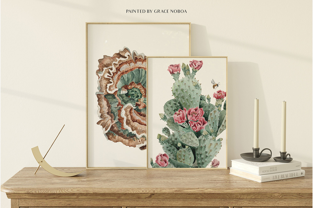 Watercolor floral posters prints, a Decorative Illustration by Grace Noboa Illustrations (Photo 4 of 12)