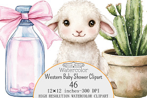 Western Baby Shower Clipart, a Seasonal Illustration by Design Market