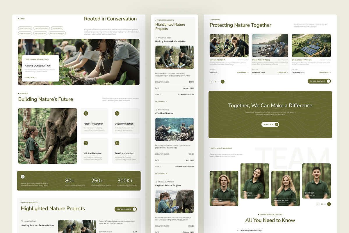 Nature Conservation Landing Page, an UI Kit Template by peterdraw (Photo 3 of 3)