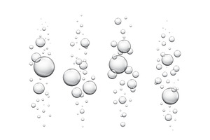 Water bubbles. Realistic fizzing, an Illustration by Frogella
