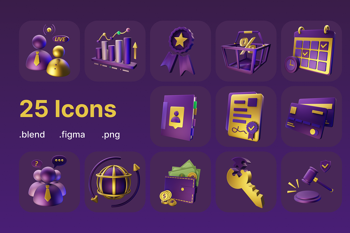 Profit- Business Icons 3D Set, a 3D by Laimmilka (Photo 4 of 5)