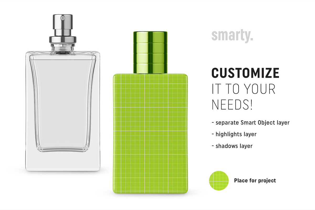 Perfume bottle mockup, a Product Mockup by Smarty Mockups (Photo 2 of 5)