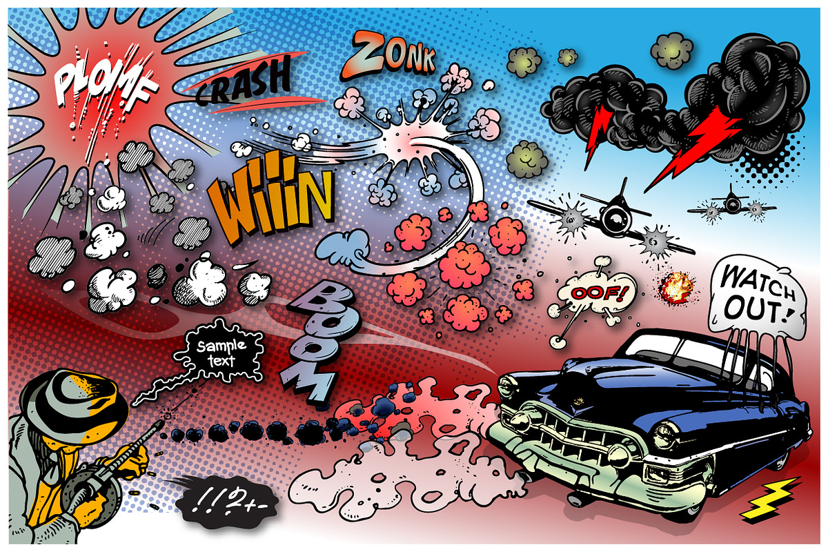Comic Book Explosions Bundle, an Illustration by Vector Clash (Photo 4 of 10)