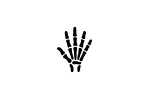 Skeleton Hand Silhouette Vector, an Object Illustration by Vectorium Studio