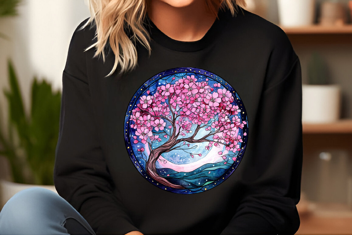 Round Moonlit Nights Stained Glass, an Illustration by DreamCafeArt (Photo 5 of 9)