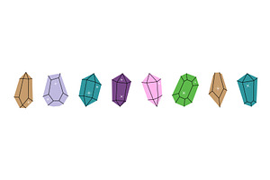 Colorful glass crystals. Gems of, an Object Illustration by GraphiShop