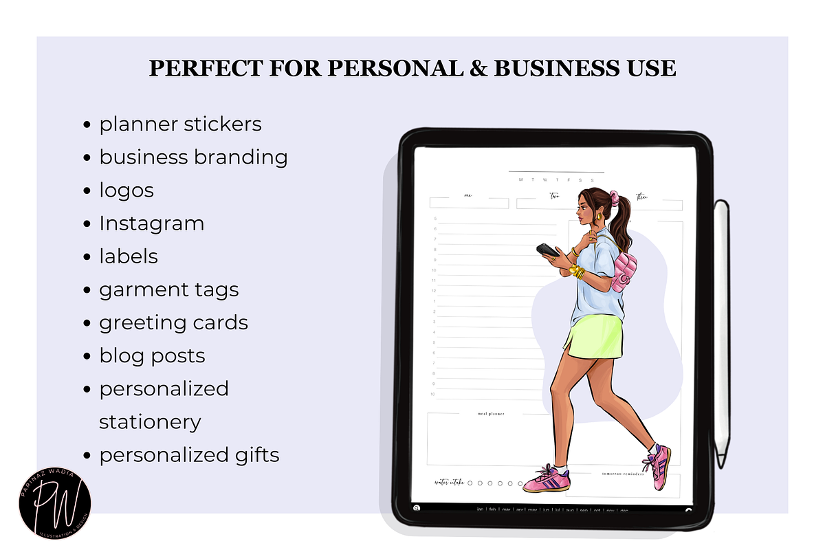 Fashion Girls 50 clipart set, a Person Illustration by Parinaz Wadia Design (Photo 10 of 10)