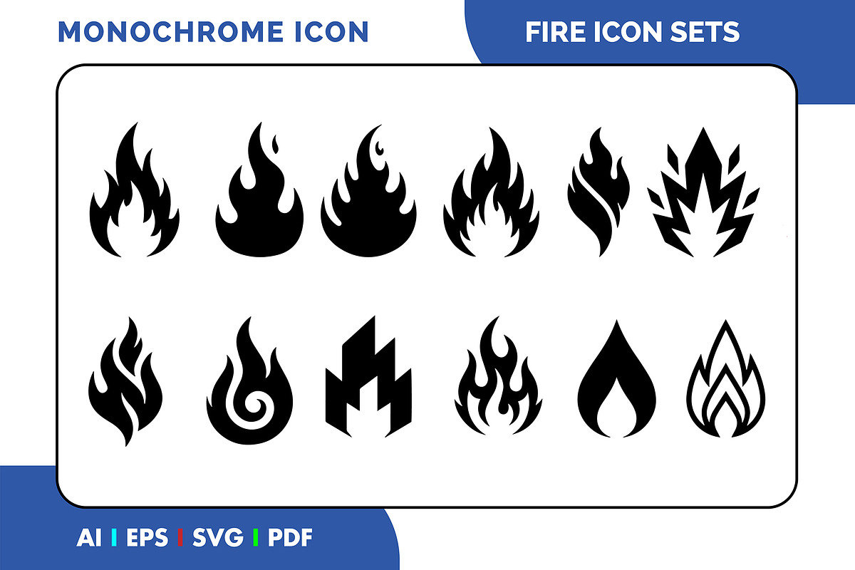 Minimal Fire Icons Vector Bundle, a Solid Icon by Fontmine Studio (Photo 1 of 3)