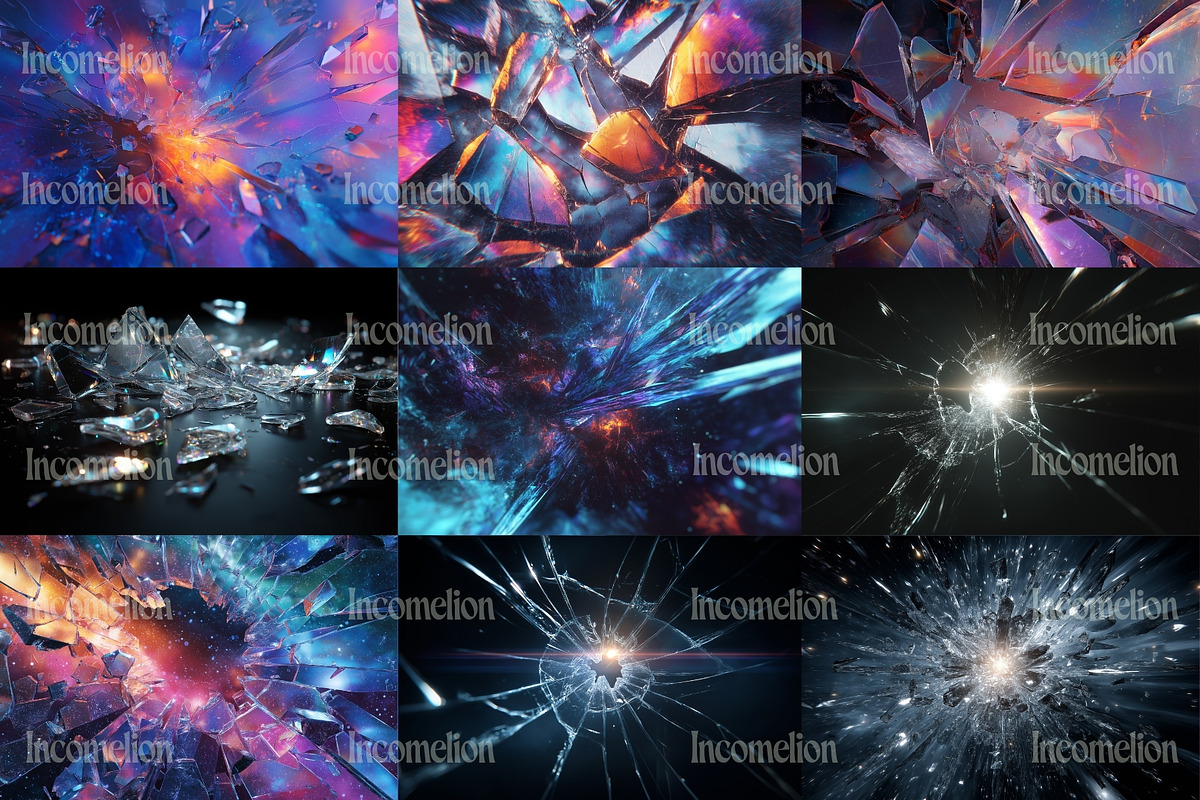 60 Shattered Shards Backgrounds, a Wallpaper Graphic by Incomelion (Photo 6 of 11)