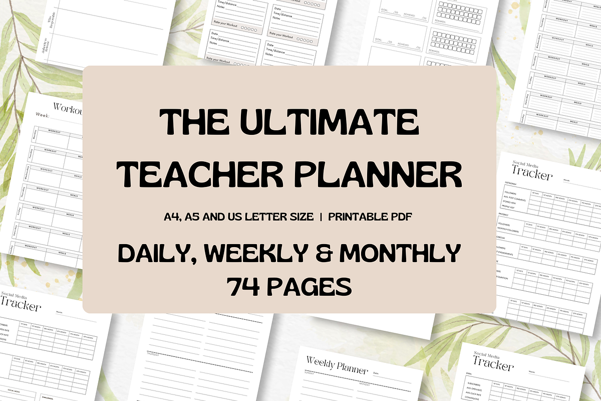 Printable Teacher Planner Template, a Templates & Theme by Designbudy (Photo 1 of 8)