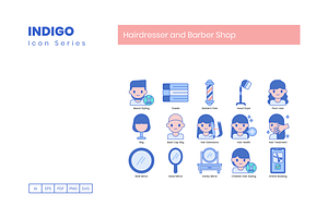 70 Hairdresser And Barber Shop Icons