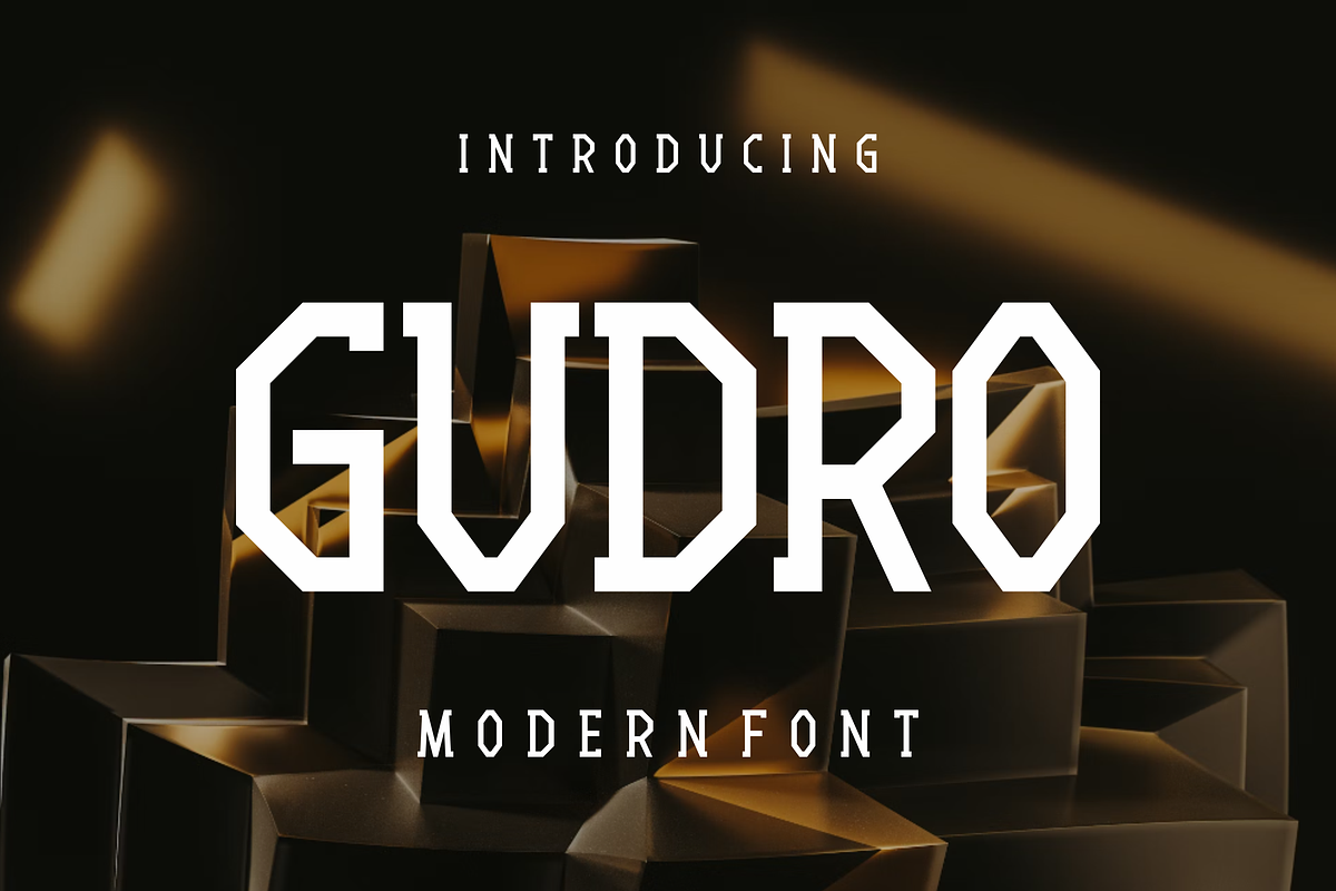 Gudro - Modern Font, a Sans Serif Font by lelevien (Photo 1 of 4)