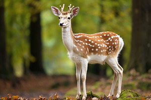 Fallow deer lat. Dama dama in the fo, a Photo by Iftikhar Alam
