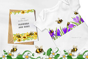 Honey Bee & Wildflowers graphics set, an Illustration by PinskaDrawCute (Thumbnail 7 of 14)