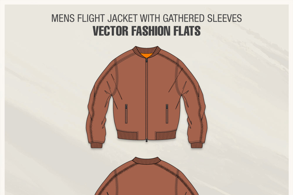 Mens Flight Jacket Fashion Flat, an Illustration by VECFASHION (Photo 4 of 5)