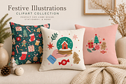 Christmas Decor Clipart, a Seasonal Illustration by Anna Studio (Thumbnail 4 of 12)