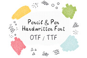Pencil Pen Handwriting Font, a Script Font by AnkaDrozd (Thumbnail 1 of 6)
