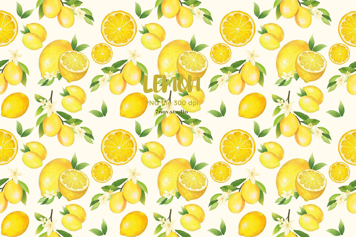 Lemon clip art, a Decorative Illustration by 7nov.studio (Photo 3 of 6)