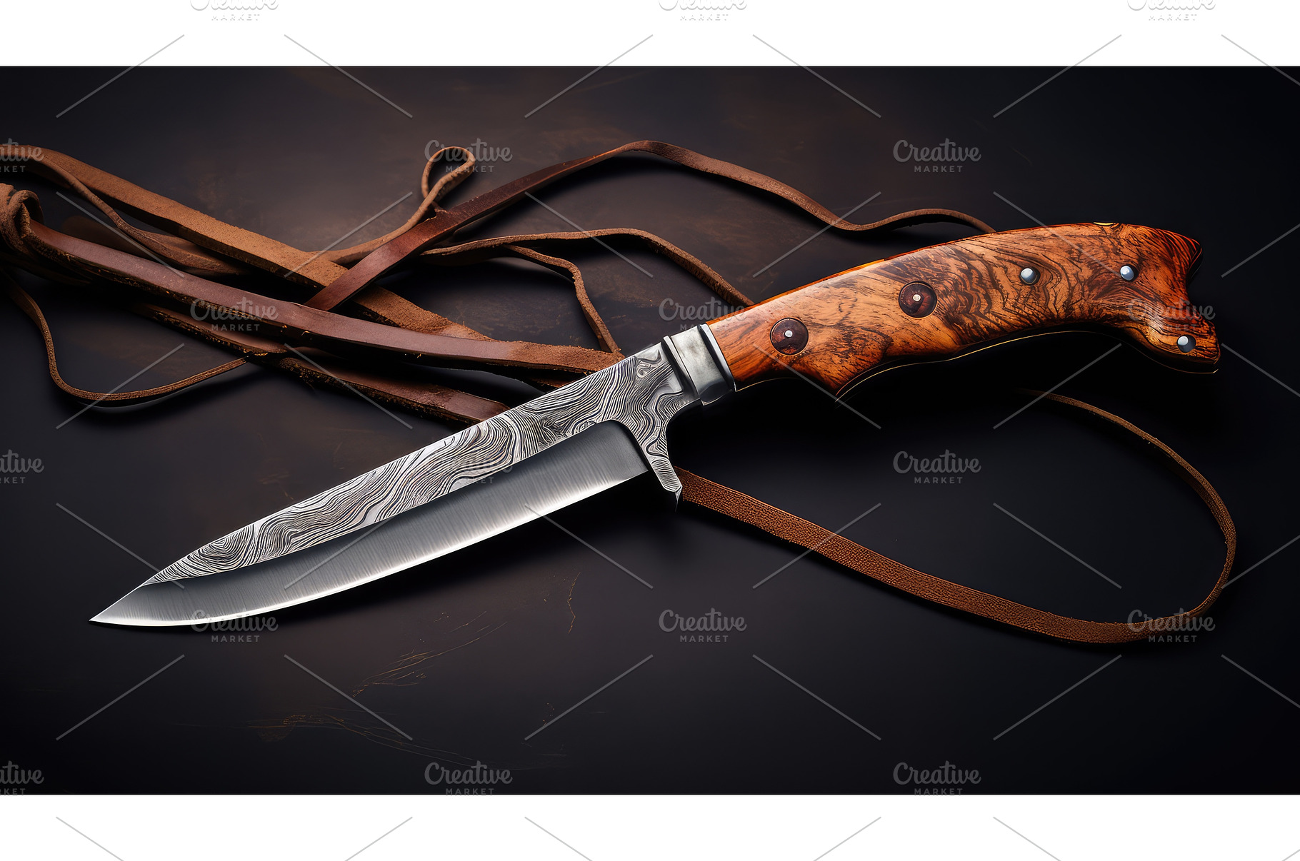 hand knife wood handle ai generated, a Nature Photo by pikepicture