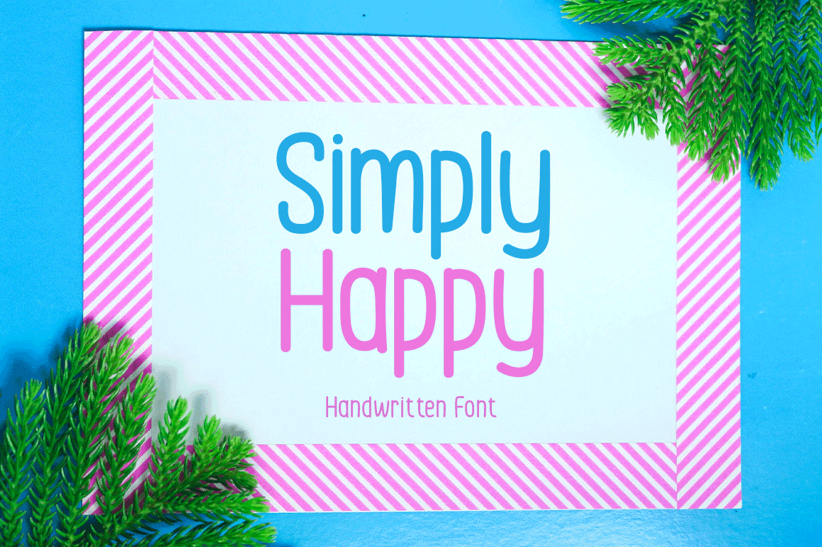 Simply Happy Typeface, a Handwritten Font by Seemly Fonts