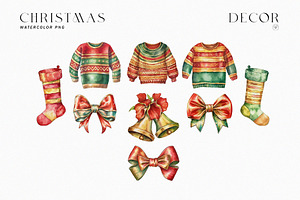 Watercolor Festive Christmas Set