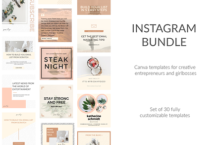 30 Instagram Canva DIY Templates