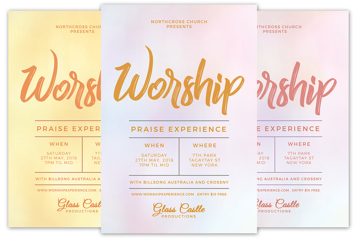 Simple Worship Flyer, a Flyer Template by KiraYamato Design Studio