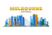 Melbourne Australia skyline, an Illustration by Sky and glass (Thumbnail 3 of 6)