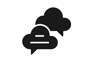 Cloud based live chat black glyph, a Solid Icon by IMG Visuals