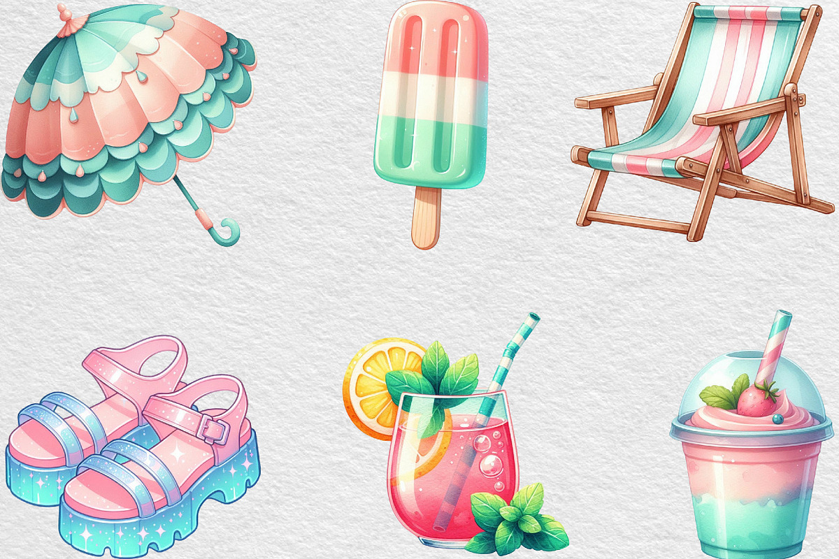 Watercolor Blush & Mint Summer, an Illustration by Black Bird Studio (Photo 4 of 6)