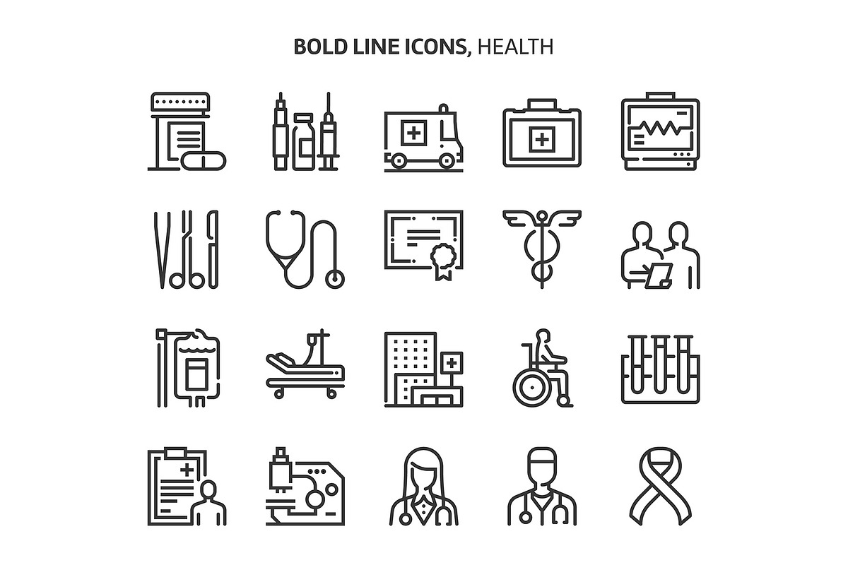 Bold Line Icons, an Outline Icon by Howcolour (Photo 43 of 151)