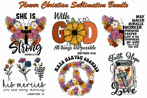 Flower Christian Graphics Bundle